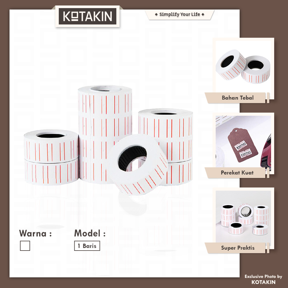 Kertas Label Putih 1 Baris